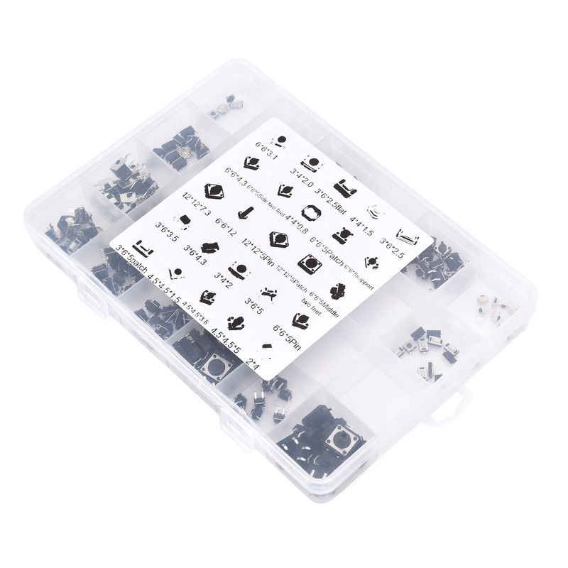 250pcs Tact Push Switch Micro Combination Kit 25 Values Boxed