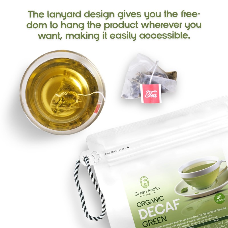 Green Peaks Tea Organic Decaf Green Tea Bags - Mild
