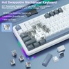 AULA F87 Wireless Mechanical Keyboard,75% TKL Custom Hot Swappable Keyboard,Gasket
