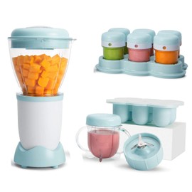 Go4max Baby Complete Food-Making System - With 200 watt motor base, 32-Oz batch bowl with lid (Blue)