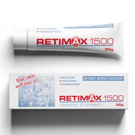 Crema antiarrugas y antienvejecimiento con retinol y vitamina A 1500 para pieles deshidratadas, 30 g1,06 oz                                           
