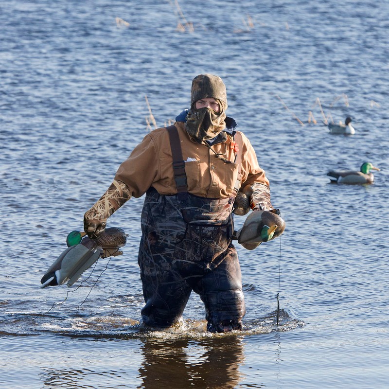 AUSCAMOTEK Waterproof Neoprene Duck Decoy Gloves - Insulated Blind Gauntlet