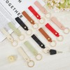 CALFOVERA 12PCS 6 Colors PU Leather Car Keychain Hand Strap