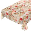 ANRO Tablecloth Christmas Tablecloth Washable Wax Tablecloth Christmas Red Beige