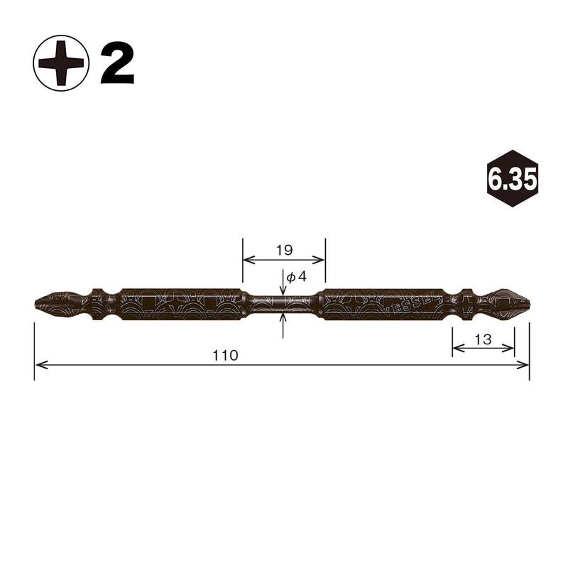 Vessel SST5P2110-BL Sakis Bottion Bit BL Double Ended + 0.08