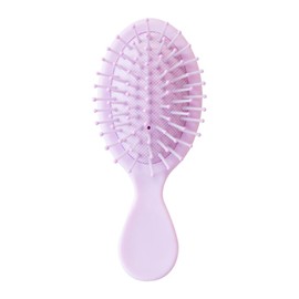 ON-beauty ミニクッションブラシ 3colors パステルカラー かわいい ミニブラシ ヘアブラシ ヘアーブラシ くし 櫛 小さいサイズ 小さめ 軽量 持ち運び用 トラベル 旅行 ヘアケア 頭皮ケア 頭皮マッサージ 傷まない マッサージ 艶髪 サラサラ まとまる ギフト プレゼント (パープル)