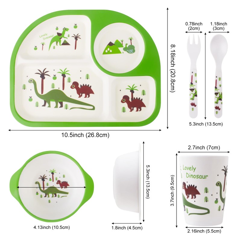 Kids Feeding Set 5 Pcs, Tableware Set for Toddlers Includes