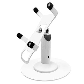 Discount Credit Card Supply DCCStands Pax A80 7" Freestanding Swivel and Tilt Terminal Stand with Round Plate, White