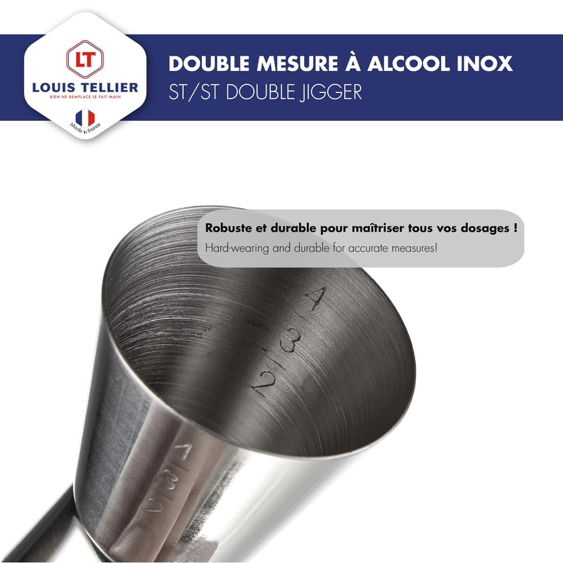 Louis Tellier N4135 Stainless Steel Double Jigger Measure 20/40 ml