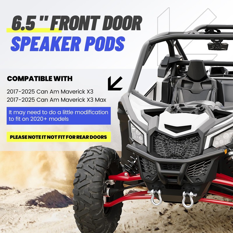 KUAFU 6.5" Door Speaker Pods Assembly Compatible with 2017-2025 Can