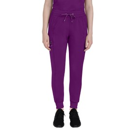 Healing Hands Women's Jogger Scrub Pant 7 Pockets Elastic Drawstring, with Moisture Wicking & 2-Way Stretch Technology - 9244, M, Eggplant