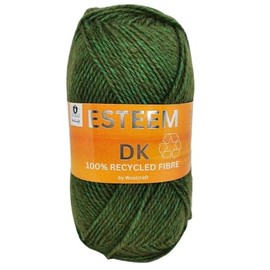 WoolCraft Esteem DK Knitting & Crochet Yarn, Great Value Recycled Yarn Available in Bright, Vibrant Colours, Soft and Smooth Yarm, 280 Metres, 100g Balls, Pack of 5, Leaf Twist