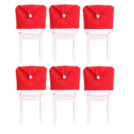Golden Apple 4Pcs/6Pcs Christmas Chair Covers Red Santa Hat Chair Back Covers Home Dinner Xmas Party Decor (6)