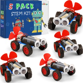 5 Set Individual STEM Kit for Kids 8-12, Bulk Craft Projects Science Activity Toys Hobbies for Boys 6-8, Activities First 2nd Grade Class Birthday Gift, Robot Car Building 6 7 8 9 10 11 12 Year Old