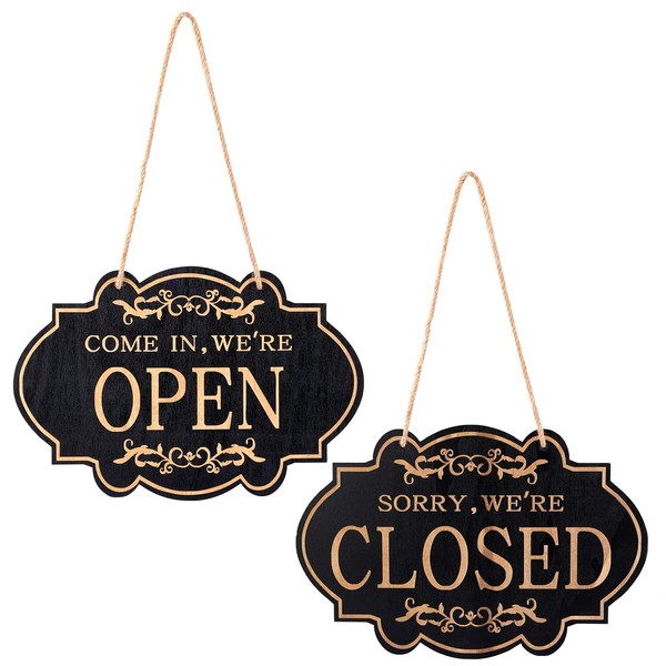 Open and Closed Sign, 11.8 x 7.9 Inch Double Sided