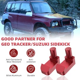 Alpha Rider for Geo Tracker/Suzuki Sidekick Soft Top Roof Latch 4X Clips/Tabs & 2X Springs (Red)