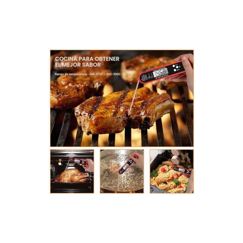 Sendowtek Termómetro Digital Cocina, Termómetro Digital para Carne de Lectura