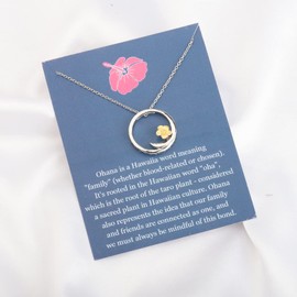 BAUNA Hibiscus Flower Pendant Necklace Hawaiia Means Family Jewelry Hibiscus Charm Gift for Family And Friends (Hibiscus Flower Pendant Necklace)
