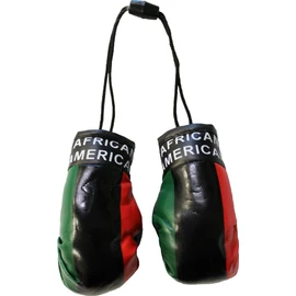 African American - Novelty Mini Boxing Gloves with Black Snap Connection