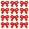 12 PCS Bow Patch Red Iron On Patches Christmas Chenille