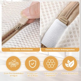Bolsas Para Lavar Ropa Delicada Lavandería Reutilizable, Paquete de 8 Laundry Bag Multi tamaño,Bolsas de Malla Clasifica y Protege para Malla Bolsa de Ropa Sujetador del Calcetín de Vestidos