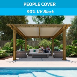 Coolaroo 90% UV Block Heavy Duty Sun Protection Fabric - Breathable Outdoor Shade Cover for Pergolas, Patios, Pets, Vehicles, and Play Areas, Tear-Resistant HDPE, 6ftx100ft Roll, Wheat