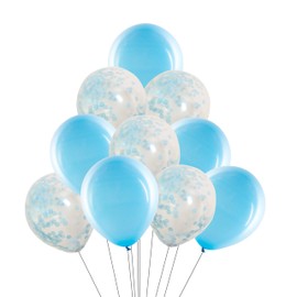 YHL balloons 50pcs 12inches blue confetti balloons for Party Decorations Anniversary/Birthday/Baby Shower/Wedding/Unicorn/graduation/festivals/carnivals etc