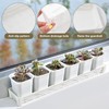 JoyHuaTrade 5 PCS Plastic Plant Tray Saucer, Rectangular Windowsill Plant