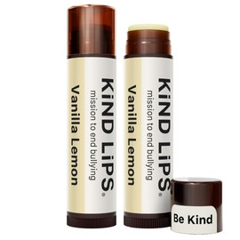 Kind Lips Organic Vanilla Lemon Lip Balm 2-Pack – Refreshing & Comforting Lip Care for Dry Lips • 100% Natural, Clean, Gluten-Free, Grain-Free • Made in USA • Twin chapstick Set