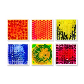 Special Supplies Textured Square Floor Liquid Tiles for Kids, Set of 6, Colorful Early Learning Sensory Activity Mats for Toddlers and Children, Anti-Slip Backing for Active Play, Dance, and Games