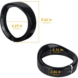 VOSICKY 7" Headlight Waterproof Trim Visor Trim Ring Visor (Black)