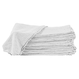 AMERICLASSIC Shop Towels White– Pack of 50, 12x14 Inches – Cotton-Rich Reusable Cleaning Cloths for Garage, Car Wash, Auto Detailing, Painting, Workshops – Lint-Free and Highly Absorbent