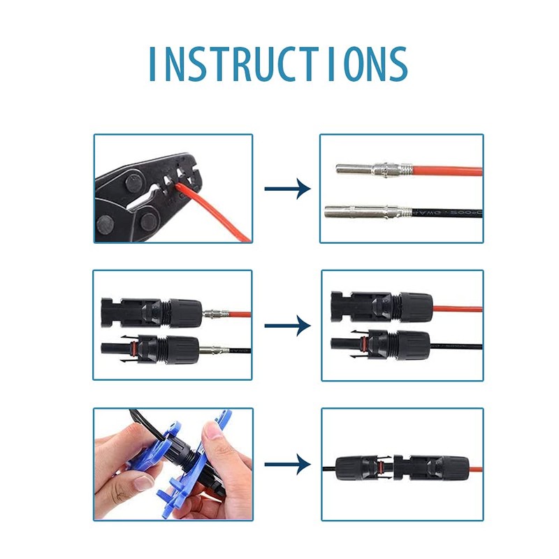 QeeHeng Solar Crimping Pliers, Set for 2.5/4/6 mm² Solar Panel