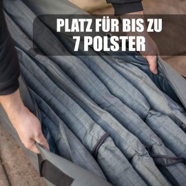 bonsport Schutzhülle für Polsterauflagen 130 x 32 x 50 cm - Wasserabweisende Tasche für Auflagen - Gartenauflagen Aufbewahrungstasche aus 600D Polyester