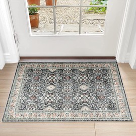 HY HAO YUN LAI Non Slip Runners for Hallways,Washable Hallway Runner Rug,Long Ultra Soft Kitchen Runner Rug,Non Shedding Accent Farmhouse Runner Rugs (Black, 2 X 3)