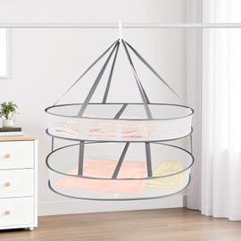 Vtuesxn Flat Drying Net, Sweater Drying Net, Foldable, 2-Tier Construction, Flat Net, Prevents Deformation, Knitting Dry, Large Capacity, Windproof, Breathable, Won't Deform Shape, Compact, Persimmon