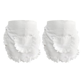 NIDHFG 2 Pieces Lace Apron, Cute Apron, Waiter Apron, Kitchen Apron, Ladies Apron, Work Apron.
