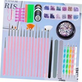 Ipetboom Nail Art Decoration Set 10pc Manicure Tools Kit Drill Pen Brush Liner Perfect for Women Girls