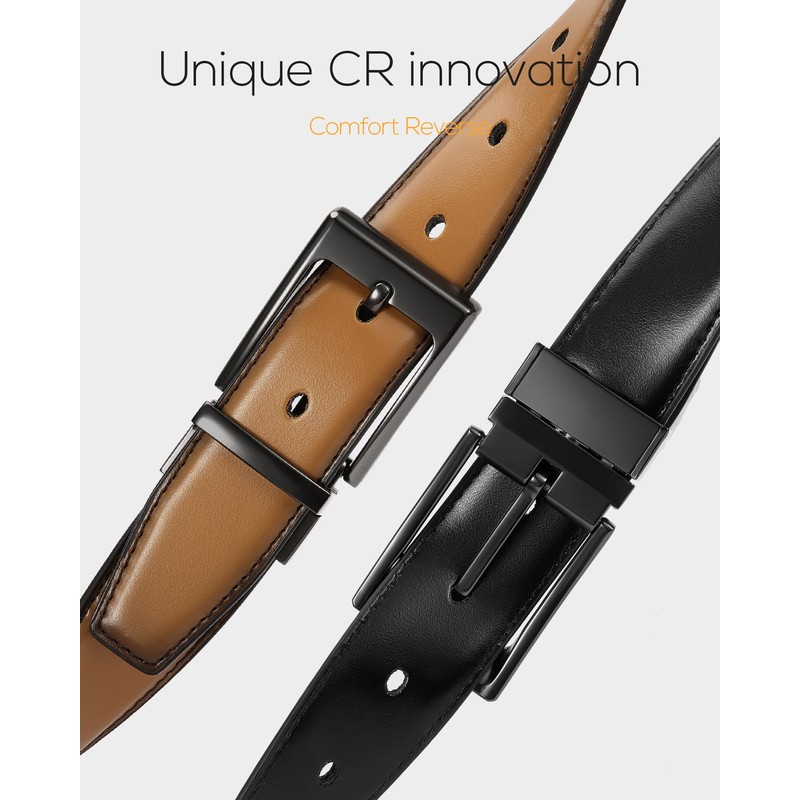 CHAOREN Reversible Mens Belts Leather 1 Pack - 1.25" Leather