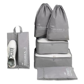 Omnpak Travel Pouch, Travel Storage Set of 6, Packing Organizer, Waterproof, Dustproof, Lightweight, Foldable, Travel Pouch, Set of 6, Clothes Sorting, Travel, Business Trips, Organization