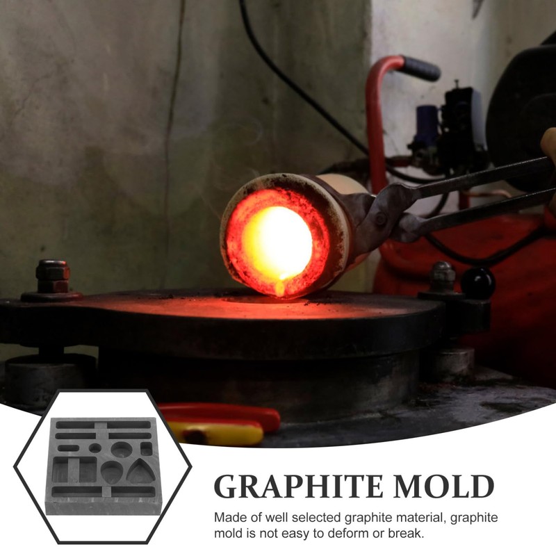 Operitacx Graphite 3.93X3.93X0.78 Inch Reusable Casting for Metal Jewelry Melting