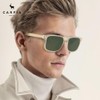 CARFIA Curved Clear Acetate Frame Polarized Sunglasses for Men UV