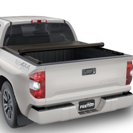 FeeTUO Soft Roll-Up Tonneau Cover Truck Bed for 2007-2021 Tundra 5.5FT/66.7inch w/The Deck Rail System |Excl. Trail Edition|