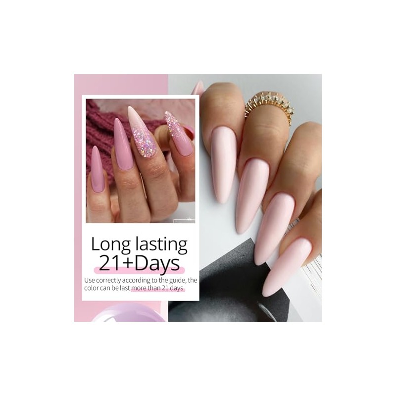 UR SUGAR UV Nagellack Rosa Glitzer, Schellack Nagellack Rosa Gel