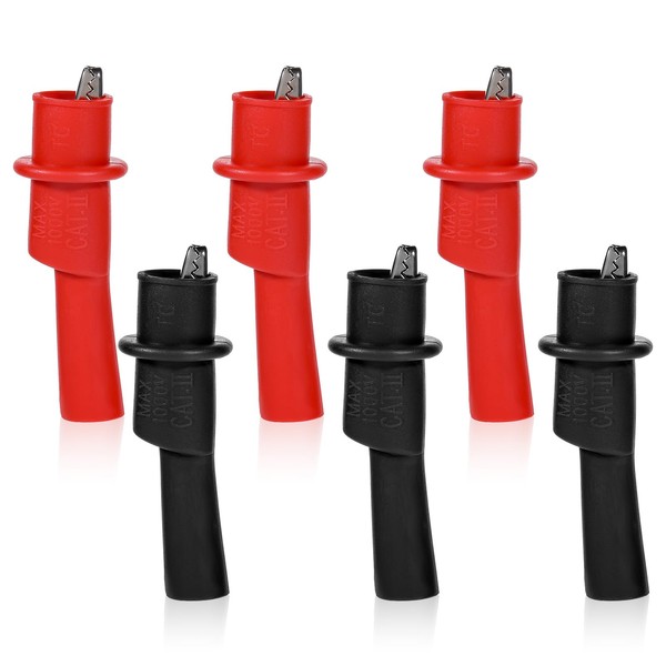 6 Pcs Multimeter Push on Alligator Clip Set, Replacement Push-on