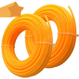 Zeqeey Star Shape Replacement Trimmer Line Nylon Cord for Grass Strimmer Weed Brush Cutter, Length 30m 98ft, Diameter 3.0mm 0.12inch, 2 Rolls Yellow