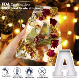Molde de resina, moldes de silicona 3D con letra J para fundición de resina epoxi, moldes de silicona para resina para arte, jabón, manualidades de arcilla, decoraciones de fiesta en casa, joyas, cera de velas, dulces de pastel