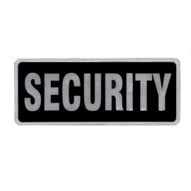 Large Black Reflective Security Badge | Hook and Loop Security Back Patch | Encapsulated |