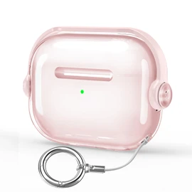 HEIGKOIK AirPods Pro 2 Case, Clear TPU Protective Case for AirPods Pro 2nd / 1st Generation 2023 / 2022 / 2019 with Lock, Visible LED, Shockproof, Wireless Charging, Carabiner and Stand Function