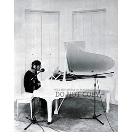John Lennon Stunning Imagine 1971 Photograph 11 X 14 - Beautiful & Iconic Poster - John Live Studio Piano Print Black, White 11 X 14 Inches